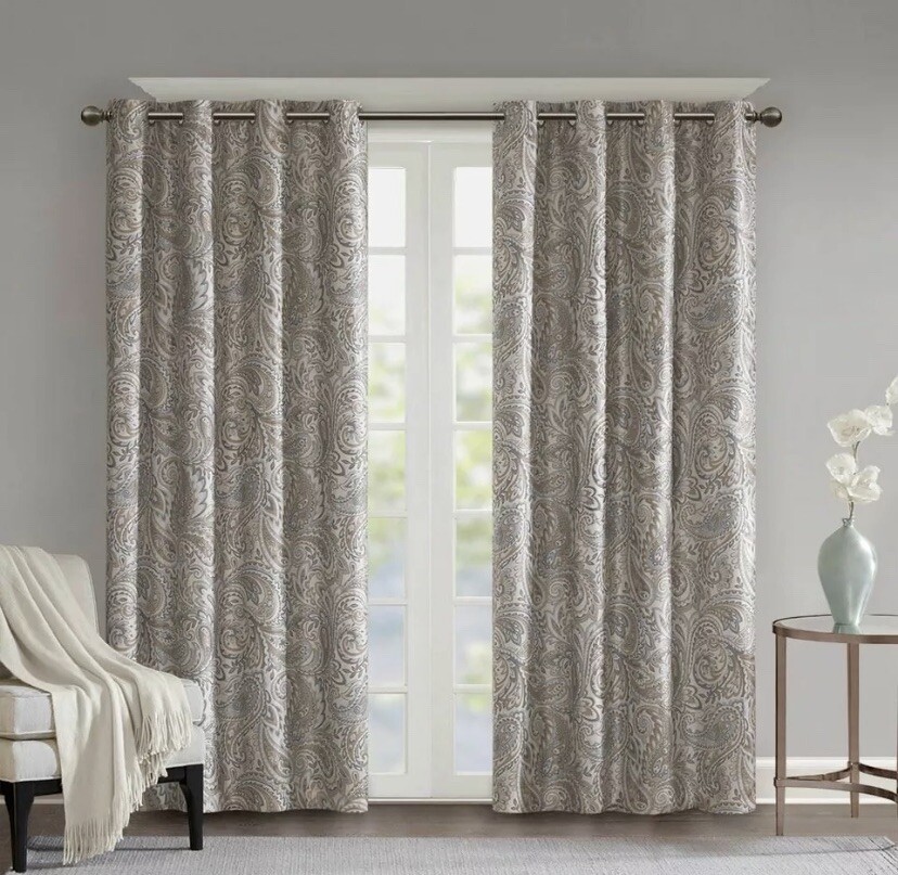 50×63” Sunsmart Paisley Printed Total Blackout Window Panel SS40-0077