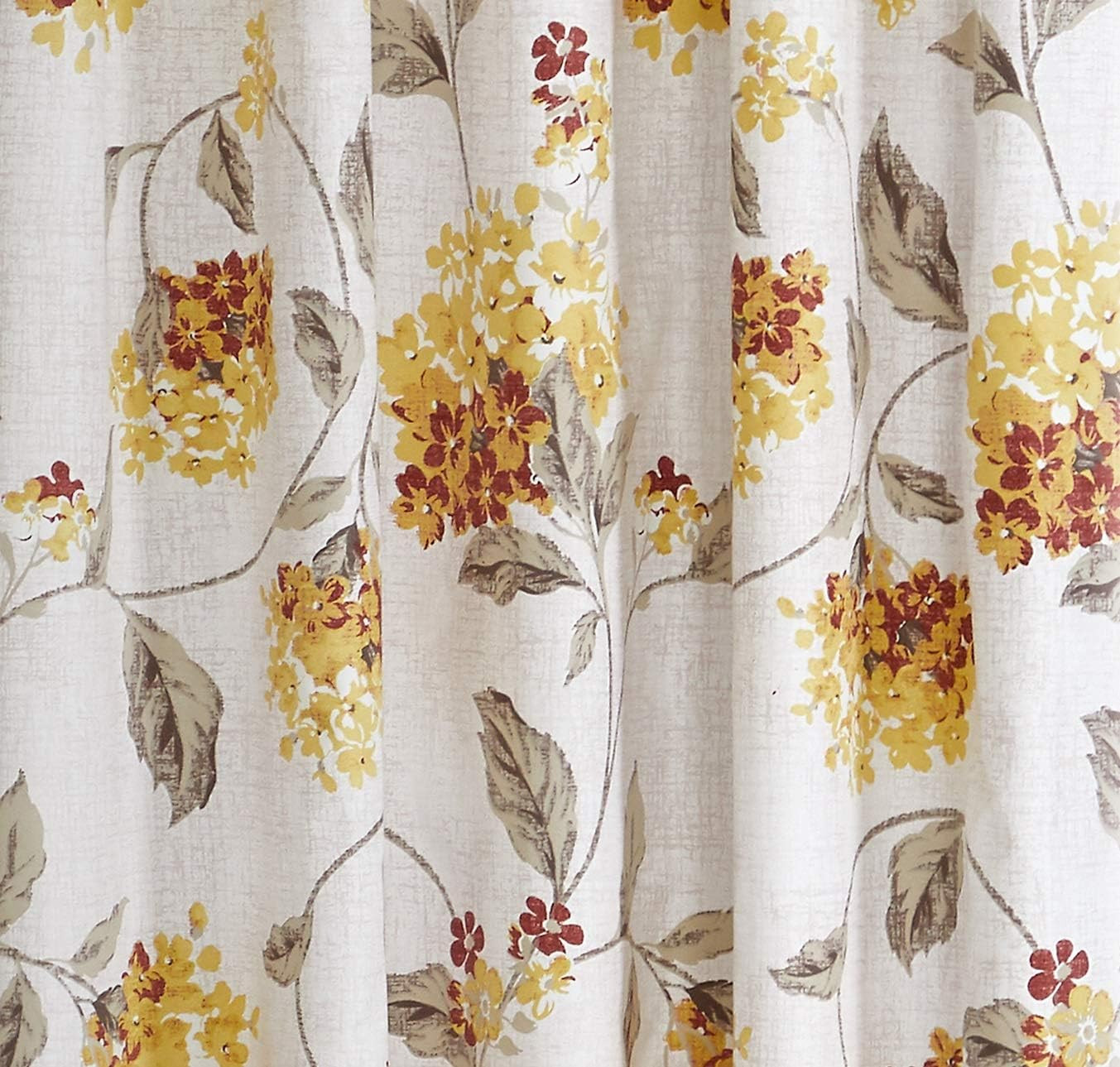 Modern Floral Warwick Window Curtain Panel, 50X95, Yellow