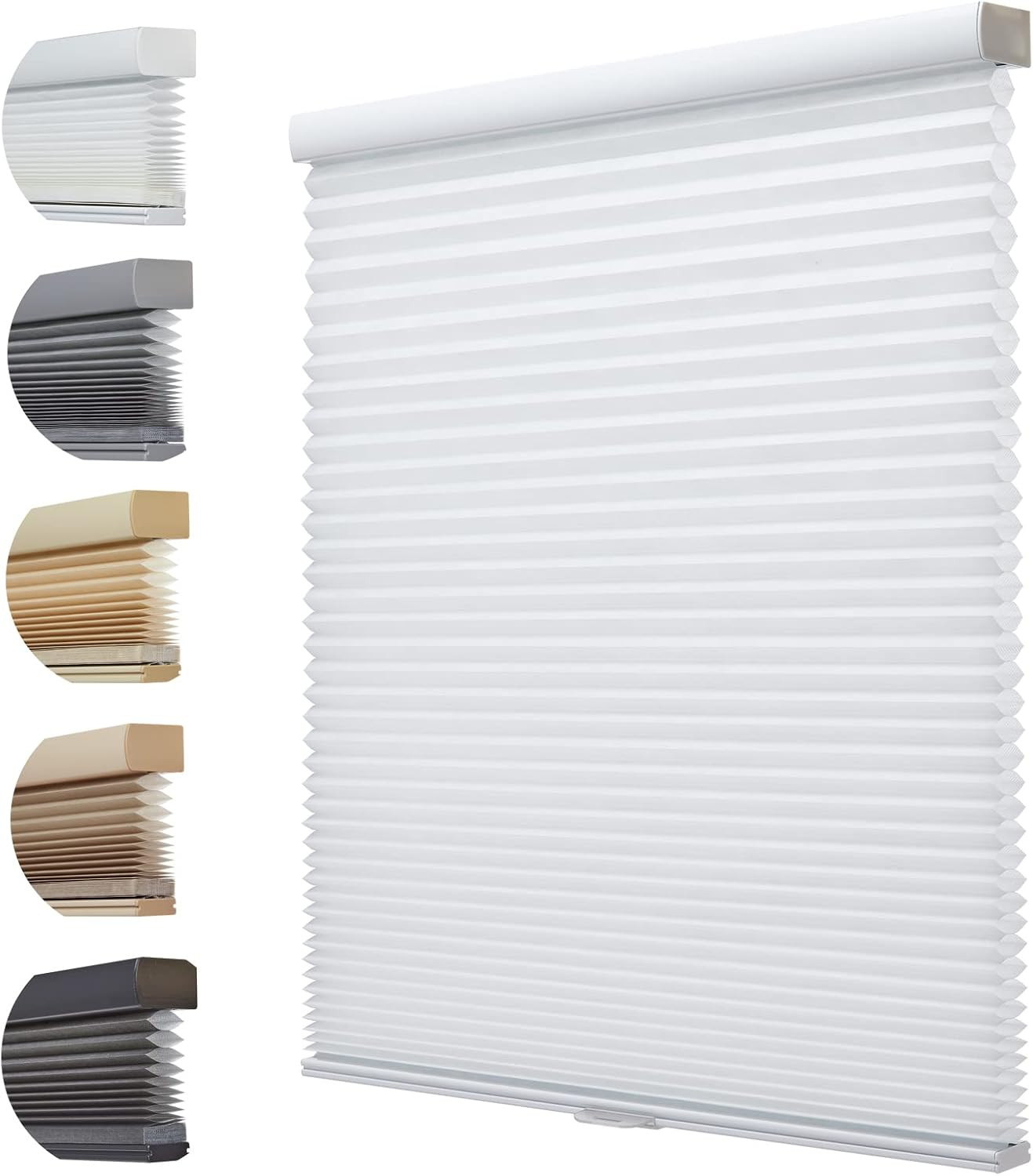 Cordless Honeycomb Blinds – Light Filtering Room Darkening Shades, 34″x48