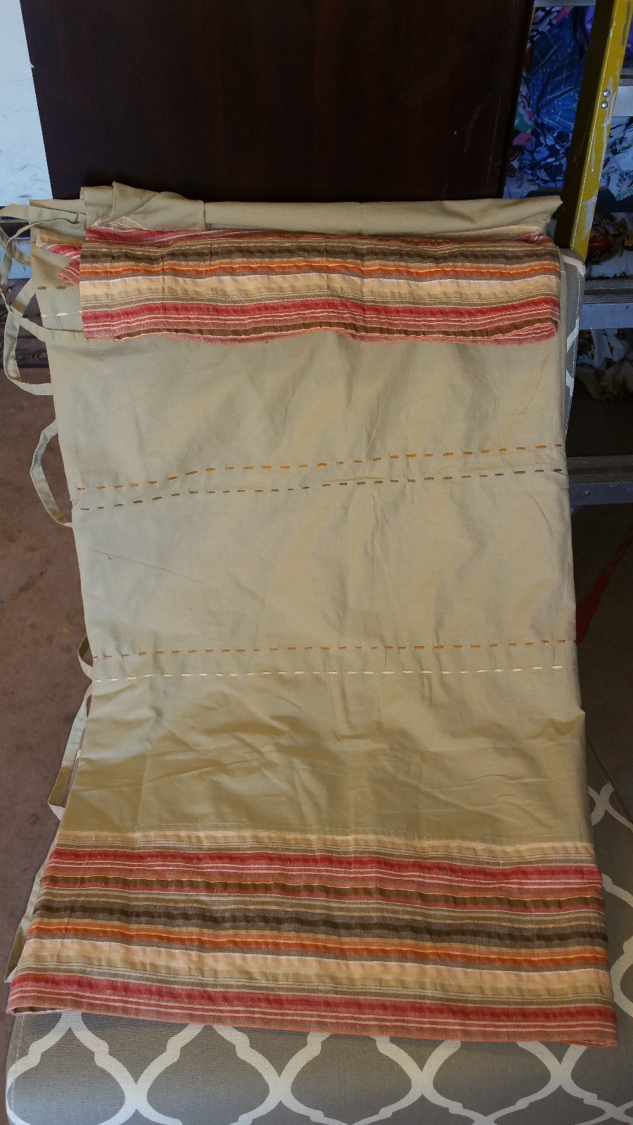 World Market “Beige Stripe” Lightweight Drape Panel 44″ X 84″
