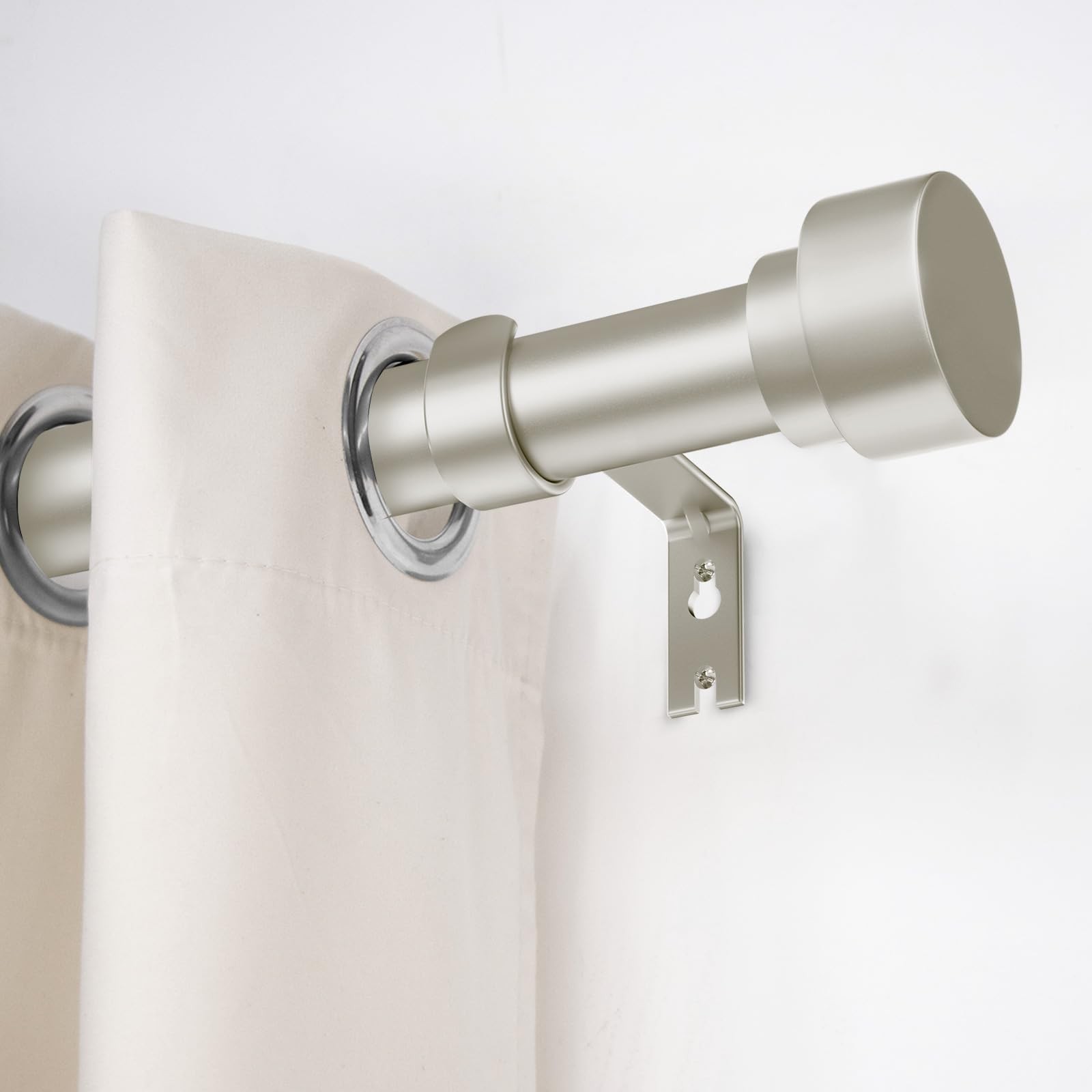 Time Forest Curtain Rods for Windows 48 to 84, 1 32″ 90″, Brushed Nickel