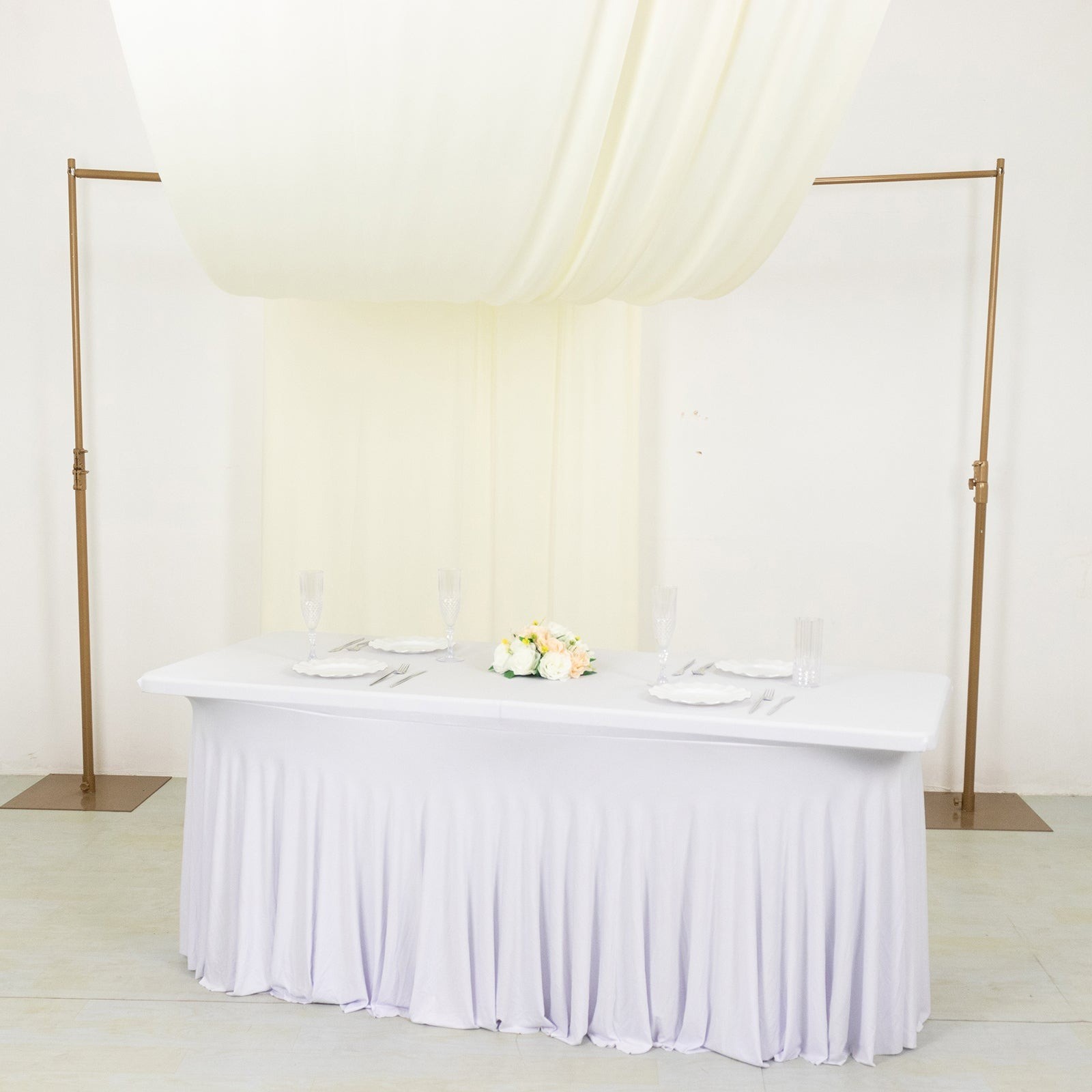 18 ft IVORY 4-Way Stretch Spandex Divider Backdrop Curtain Party Wedding