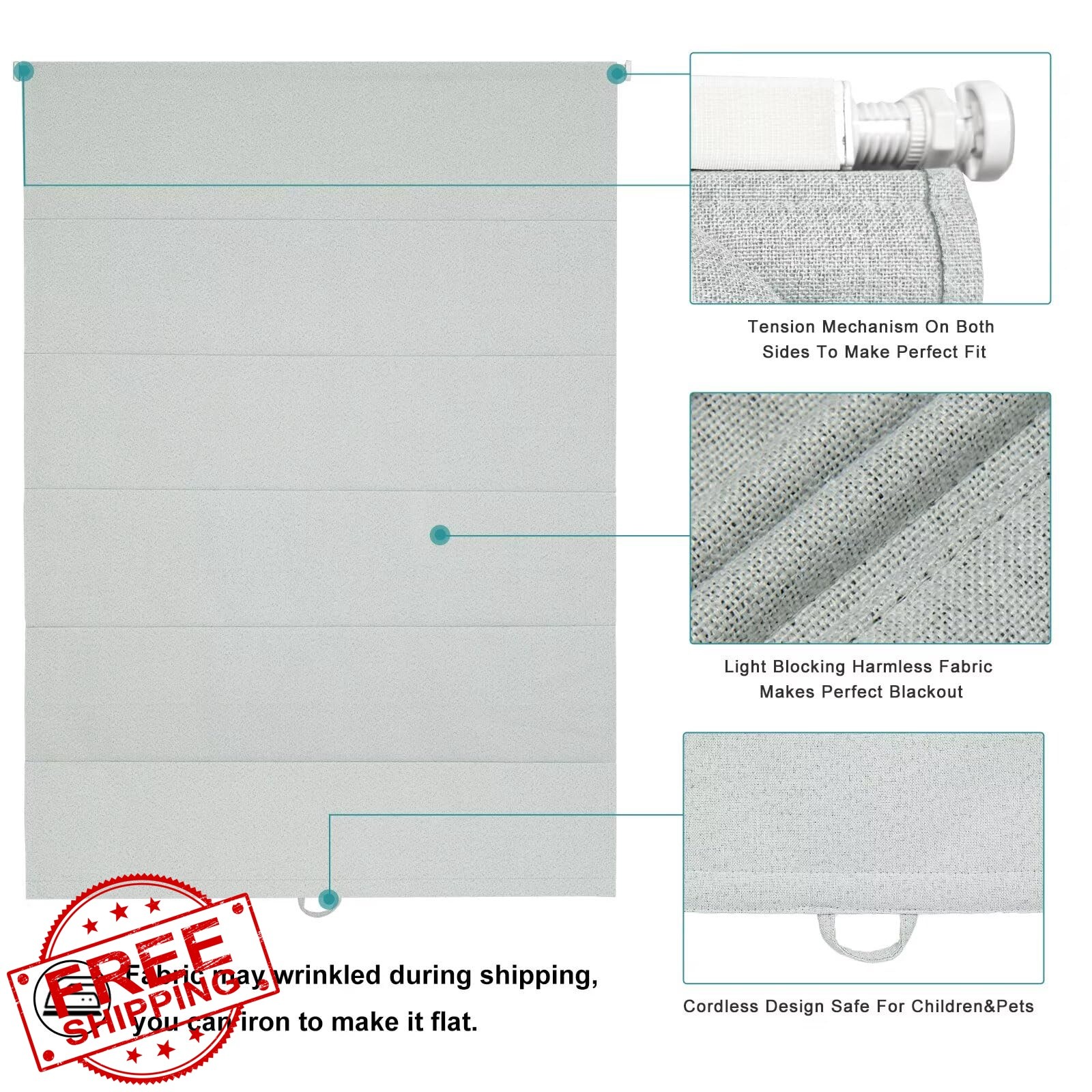 Changshade Off White Blackout Shade 32.5″W x 64″H