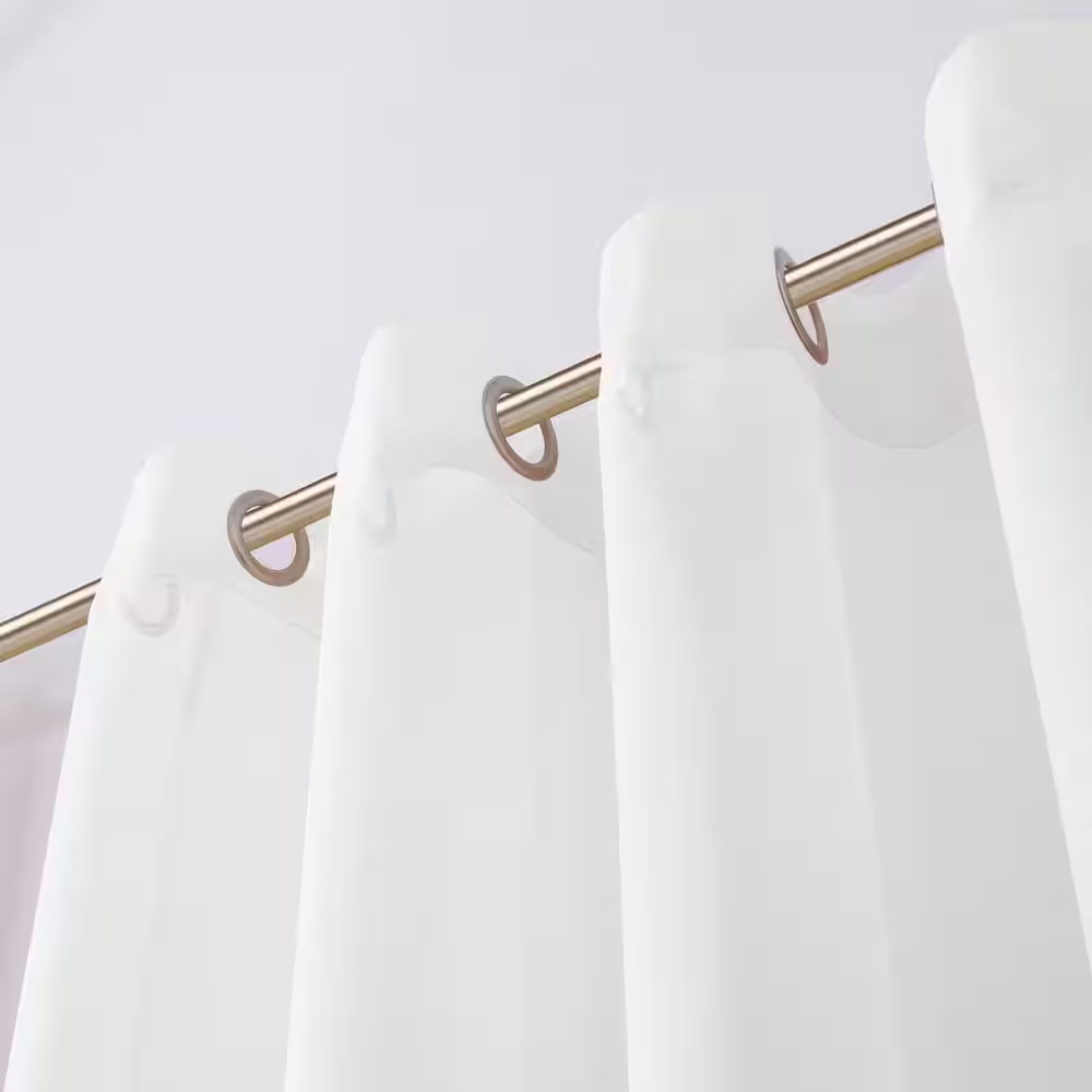 White Solid Grommet Sheer Curtain – 55 In. W X 84 In. L (Set of 2)