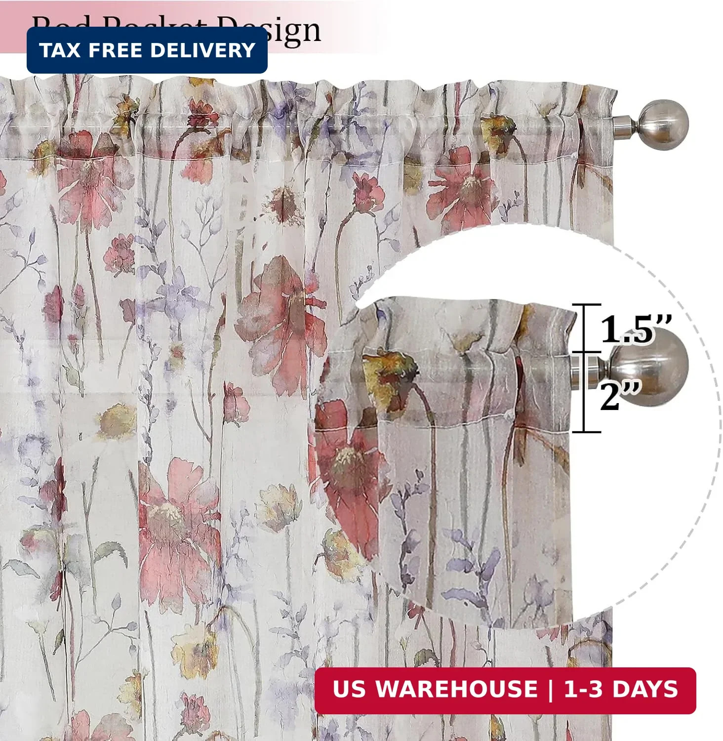 Crushed Kitchen Window Curtains 45 Inches Length 2 Panels Elegant Farmhouse