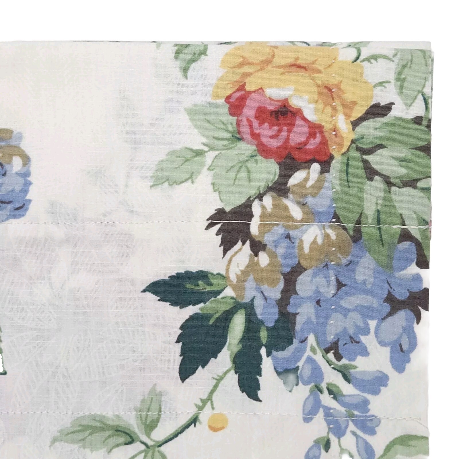 VTG Croscill Valance Curtain Floral Lined Shabby Cottage Romantic 88×18 2pcs USA