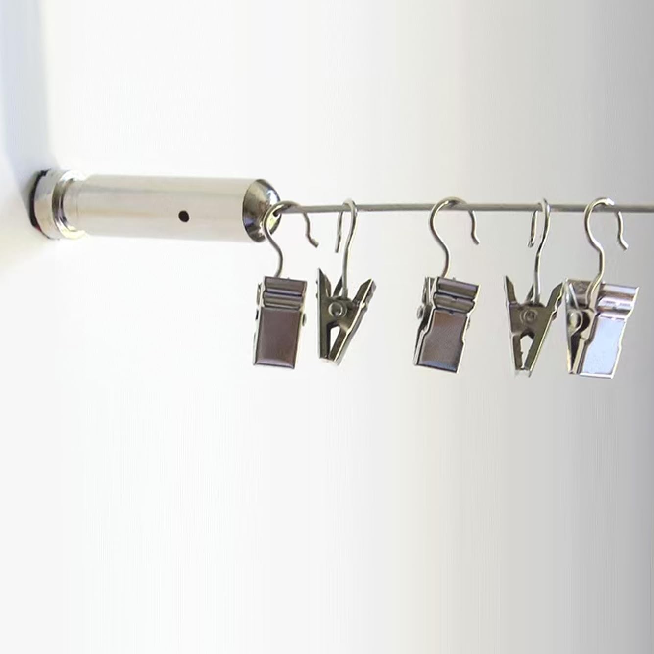 Wire Cable Curtain Rod System with Clips,Hanging Clothesline Wire Window Curt…