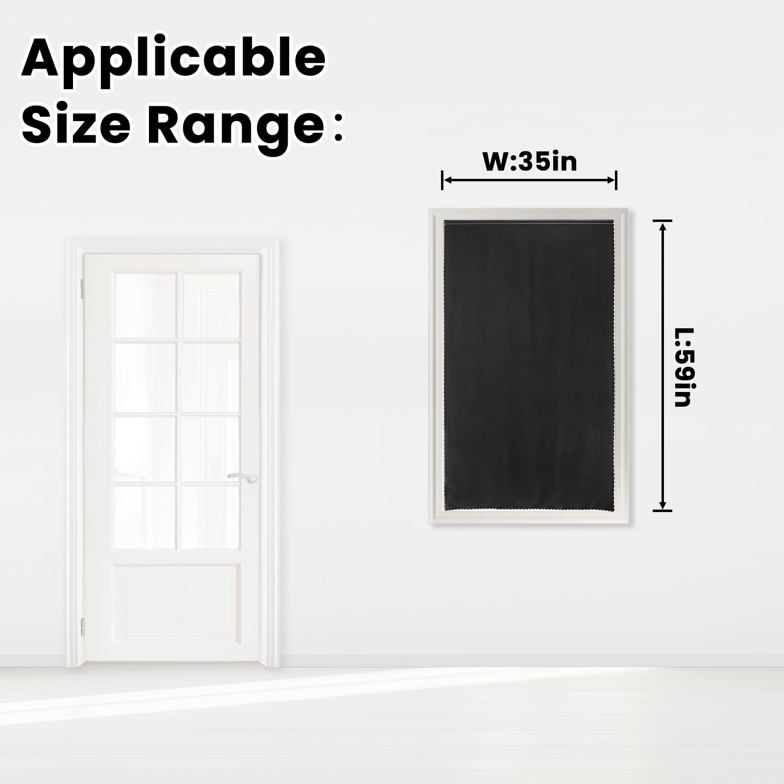 Adhesive Blackout Curtains- Self Stick Shades Window Blinds Curtains No Rod N…