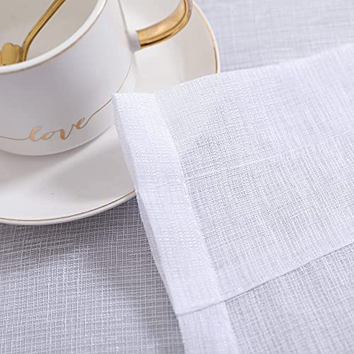 Kitchen Curtains 24 Inch Length for Windows Rod 24″W x 30″L (Pack of 2) White