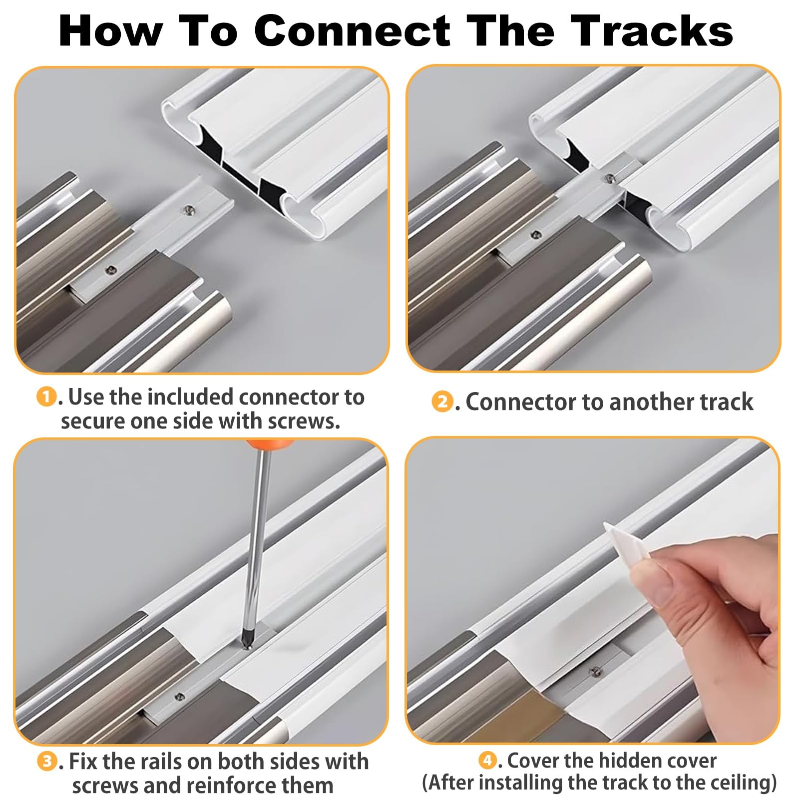 Double Curtain Track Ceiling Mount, Silent Aluminum Track Curtain Rail,