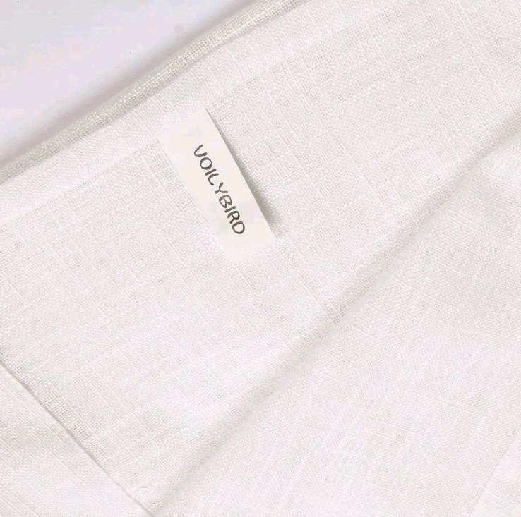 Voilybird Palma Linen Textured Semi Sheer Curtains 52″x96″ Off White w/Grommet