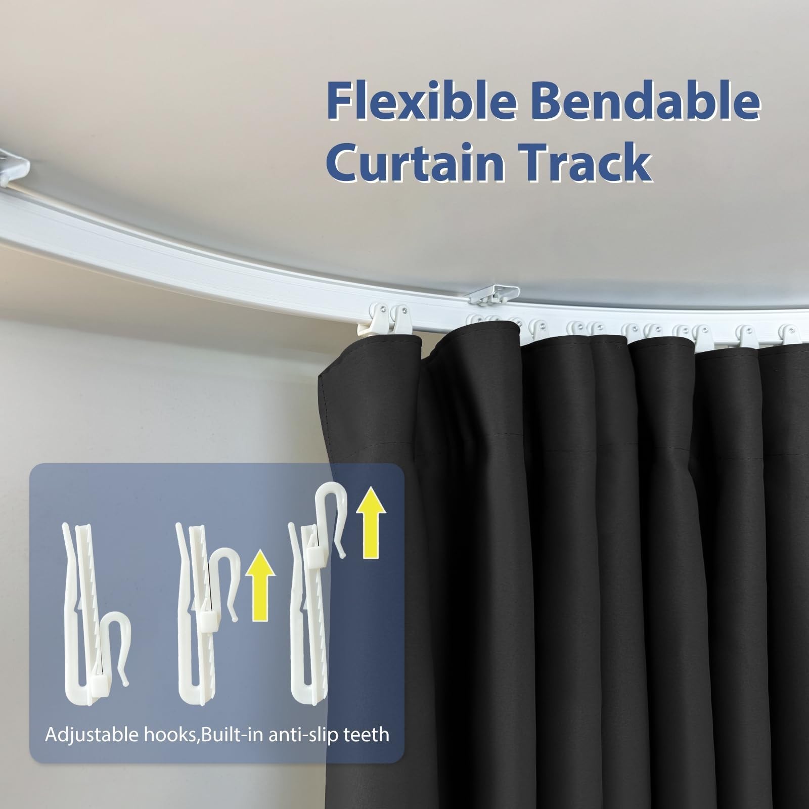 Room Divider Ceiling Mounted Curtains Track Sets Extra Wide Blackout Curtain …