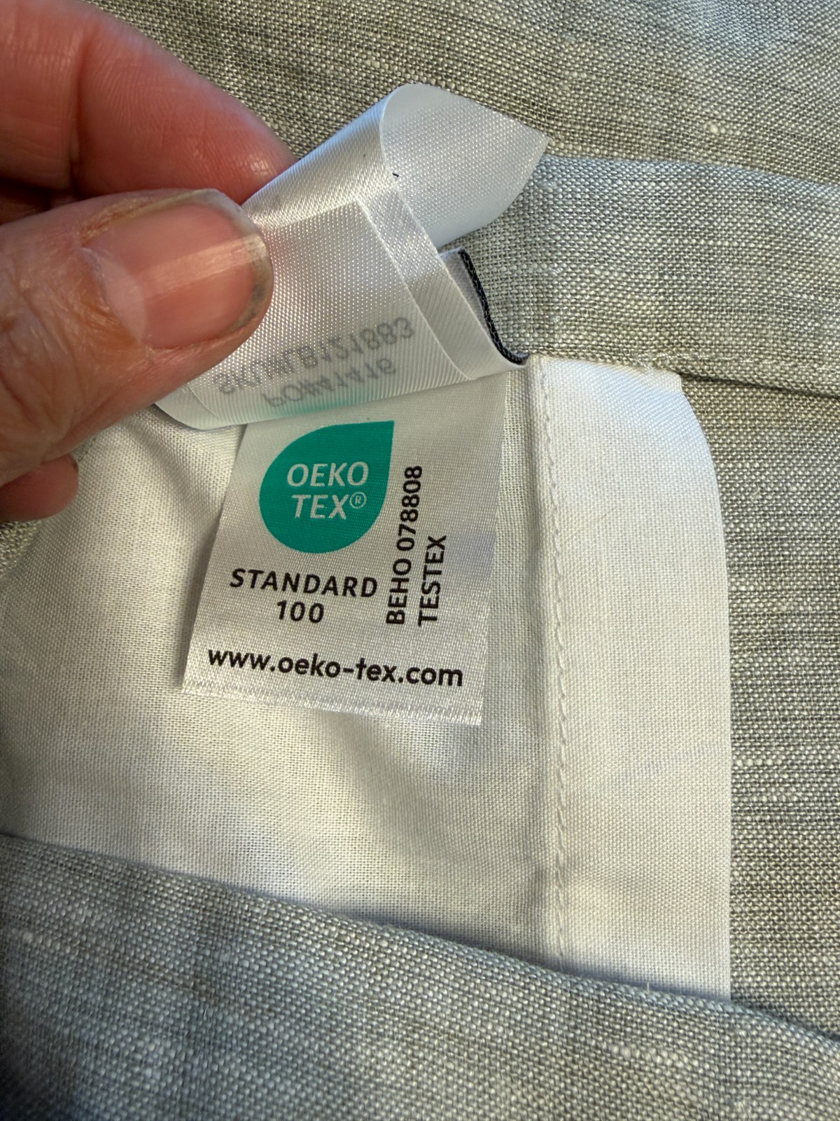 Quince European Linen Curtain Panel 96×96 Sage Green Cotton Lined Drape