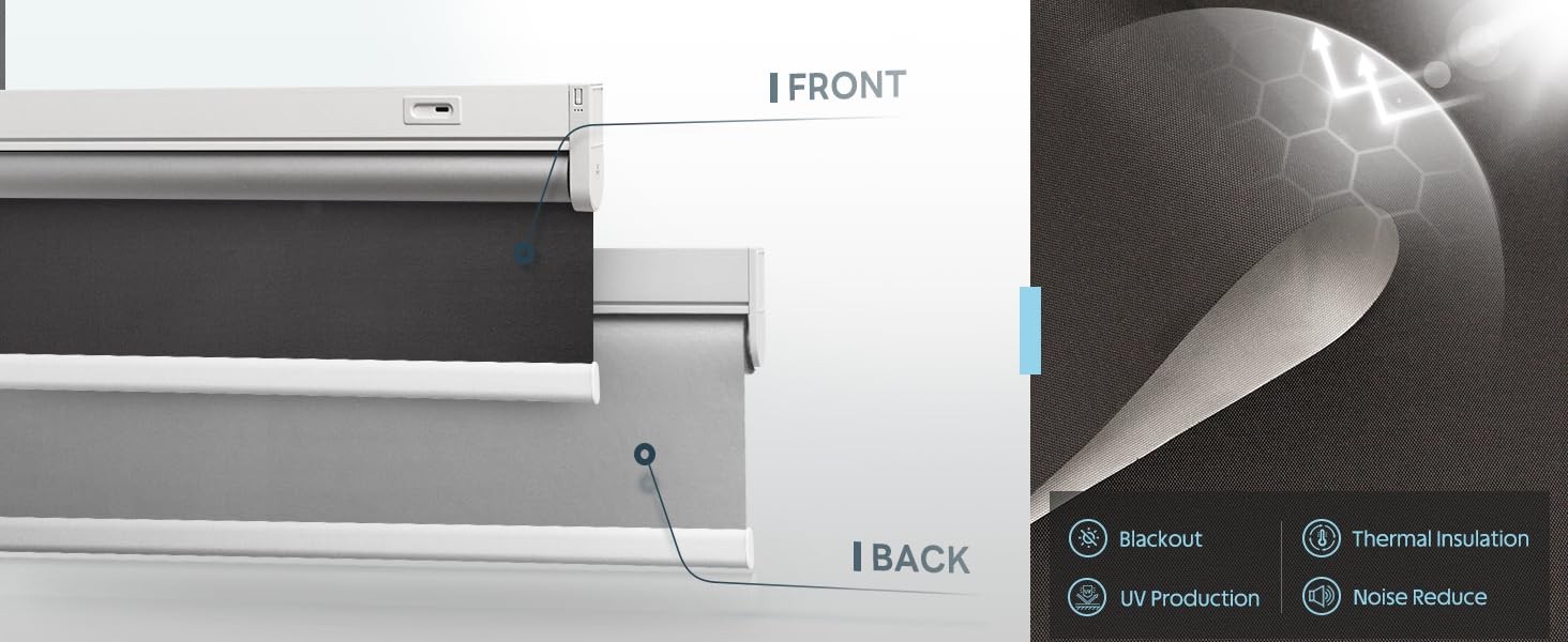 Motorized Roller Blinds with Remote Control & Solar Panel – 100% Blackout Smart