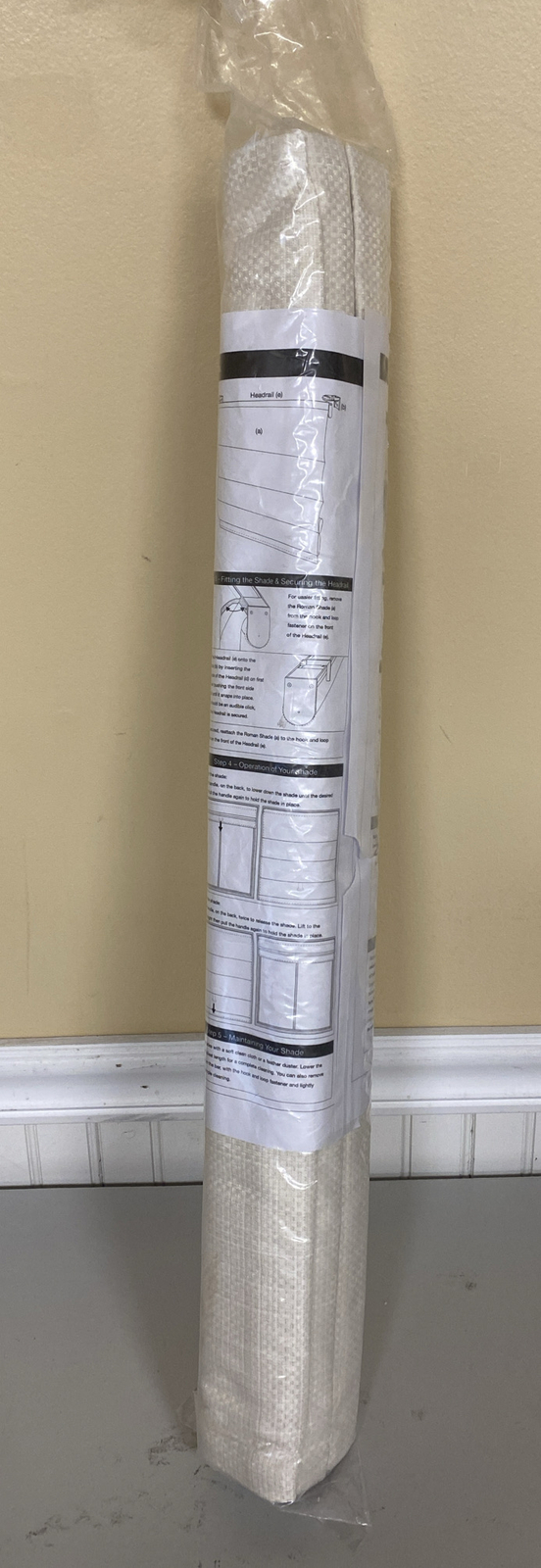 Hampton Park Galen 27″x 64″ Cordless Roman Shade Ivory NEW