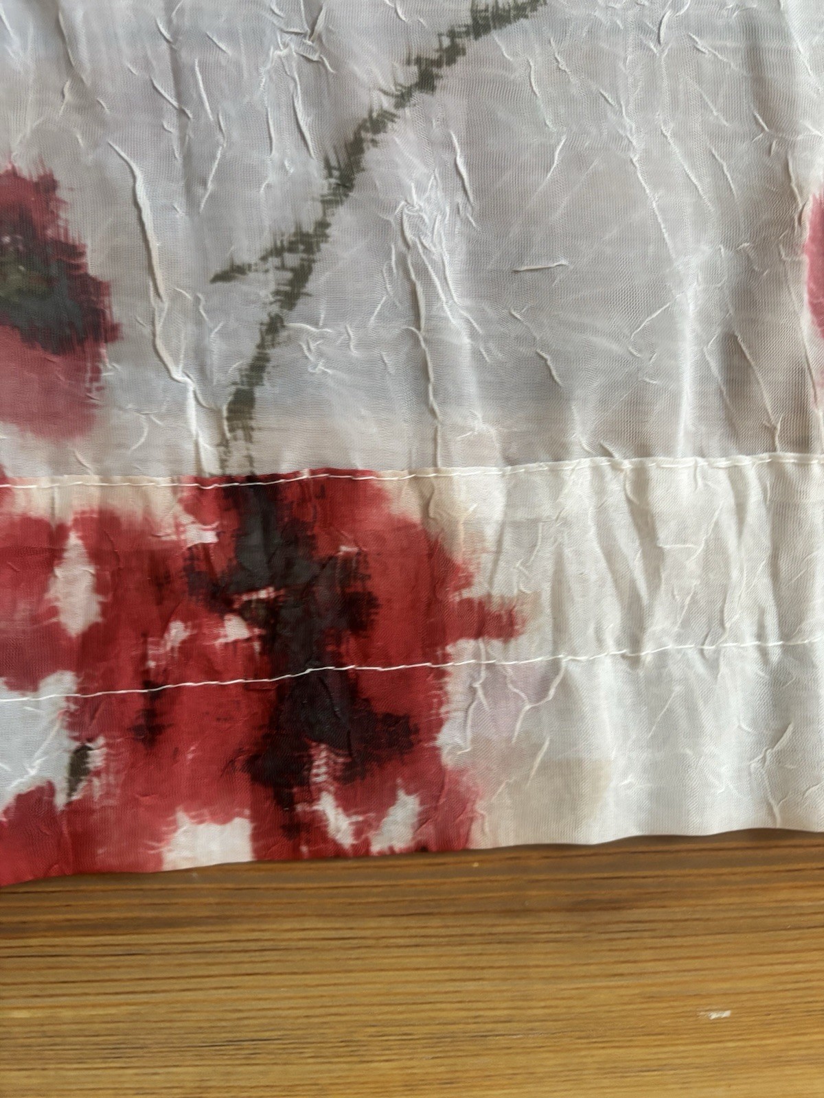 Unbranded Red Poppies SEMI-SHEER ROD POCKET PANELS (4) 49”x84” Floral