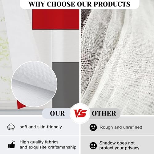 Red Thin Kitchen Curtains Tiers and 52″W x 18″L (Pack of 3) 03 Red and Black