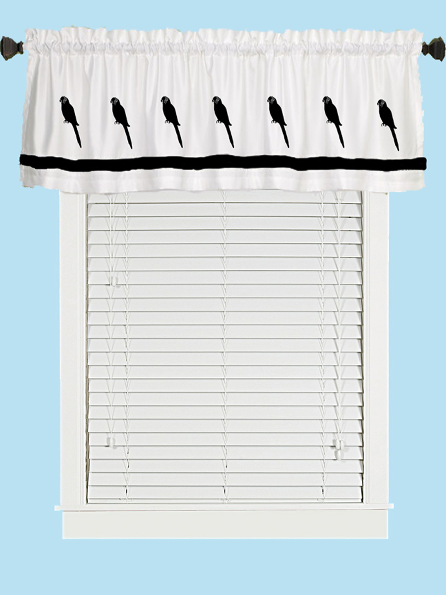 Parakeet Bird Window Valance Curtain in Your Choice of Colors