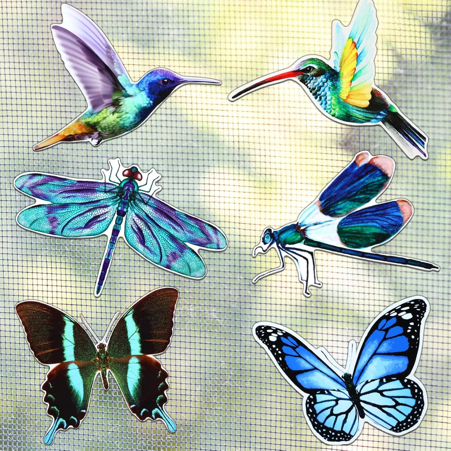 12 Pcs Hummingbird Retractable Screen Door Magnets Butterfly Dragonfly Double