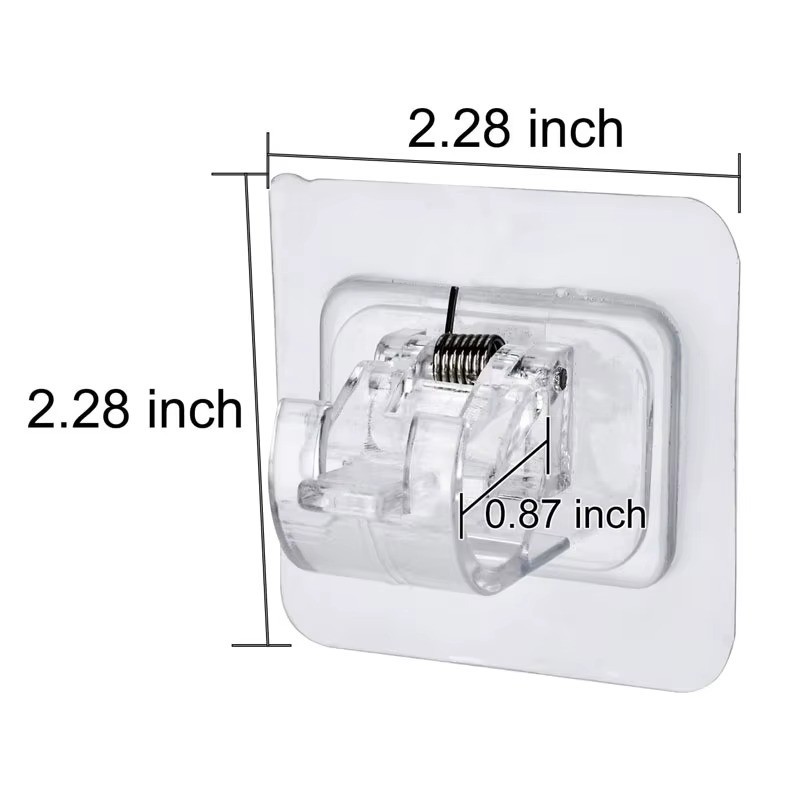 8pcs Nail Free Adhesive Holder Adjustable Hooks Curtain Rod Clip Self Brackets