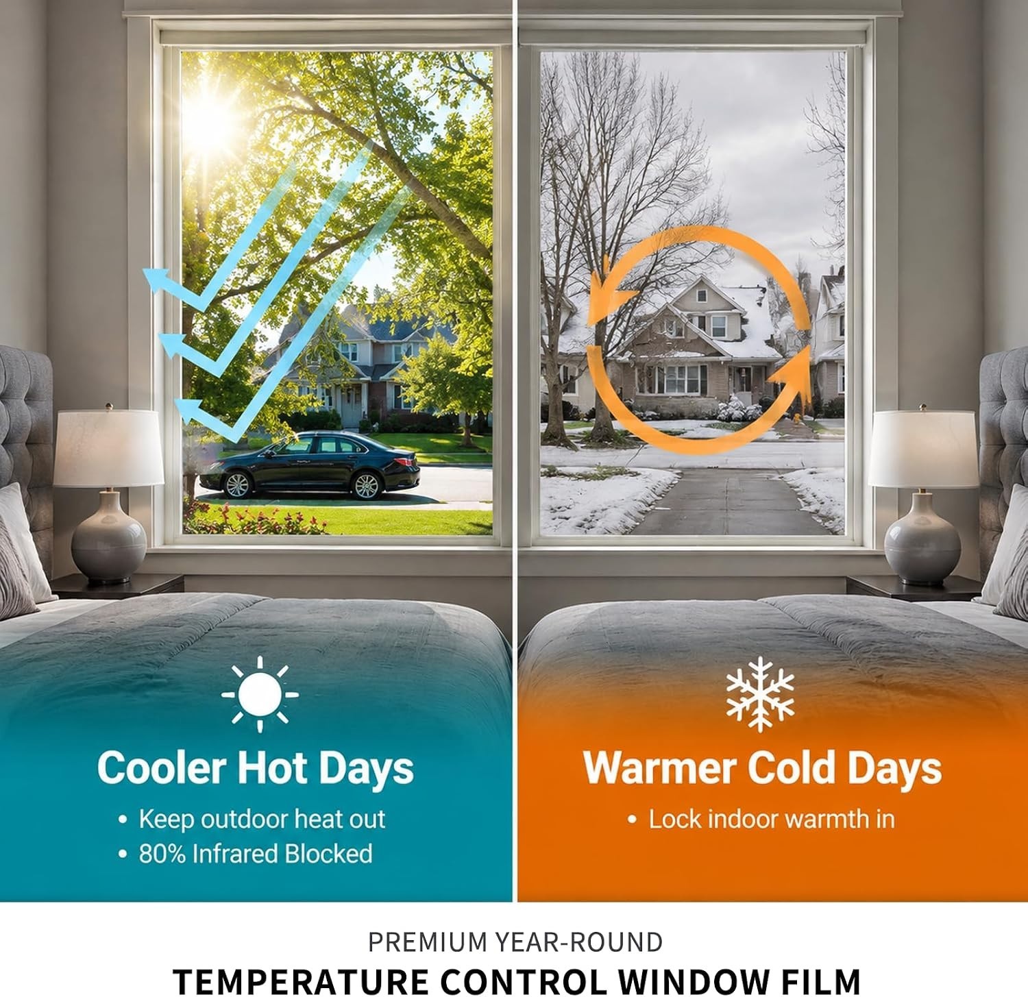Black Silver Daytime Privacy Window Film 17.5×6.5Ft Heat UV Blocking Static C…