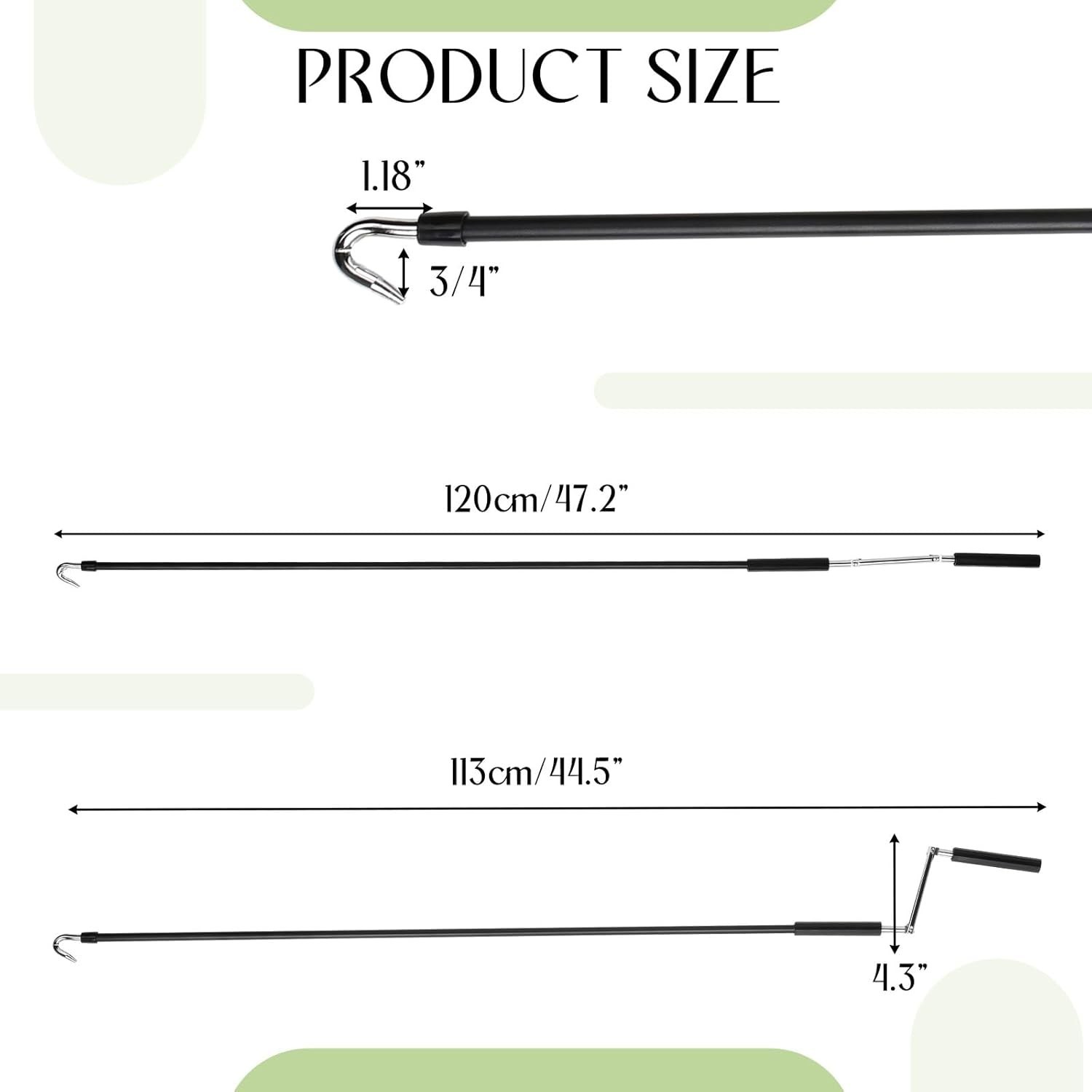 Exterior Roller Shade Universal Crank Wand Replacement Metal Crank Wand Teles…