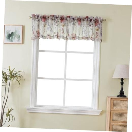 Crushed Valance Sheer Curtains 14 Inches 42″W x 14″L (Pack of 2) Multi Color