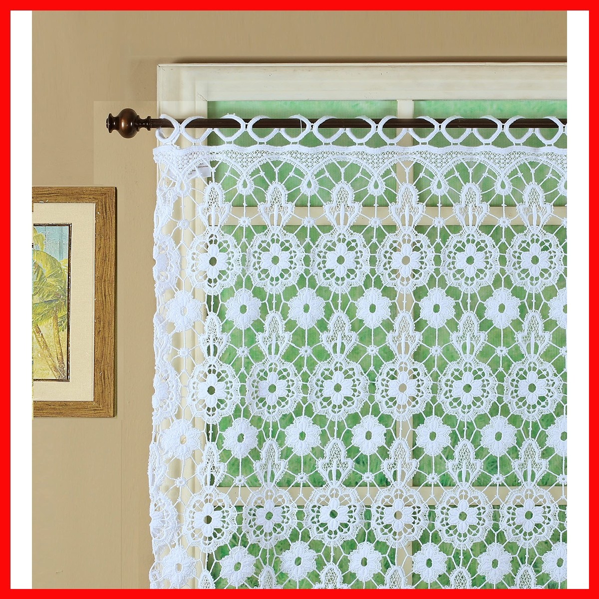 Today’S Curtain Todays Curtain Medallion Macram Panel 63White48W X 63L Lh0106K