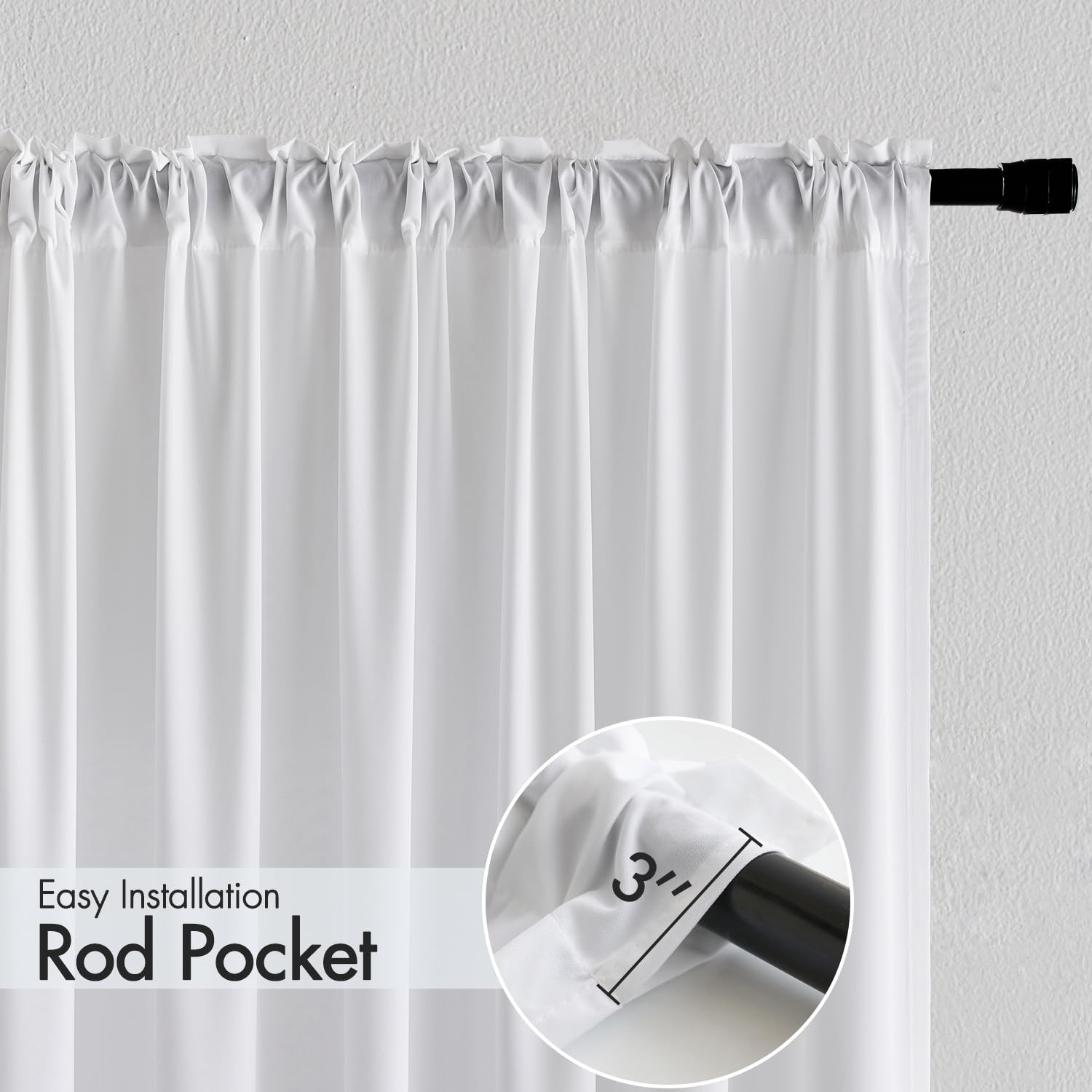 White Privacy Sheer Curtains that Let Light in 84 Inches Long Non-See-Through…