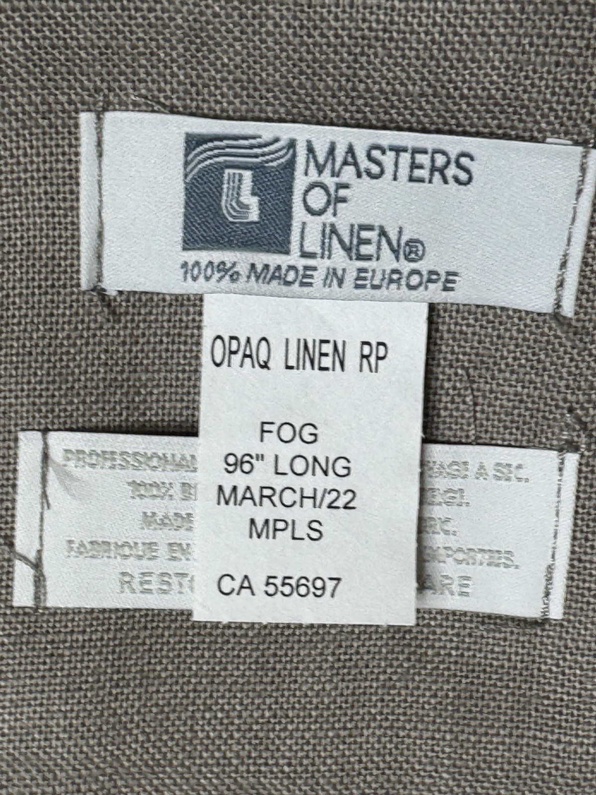 Restoration Hardware Opaque Belgian Linen Drapery RP 50″W x 96″L Fog NEW $330