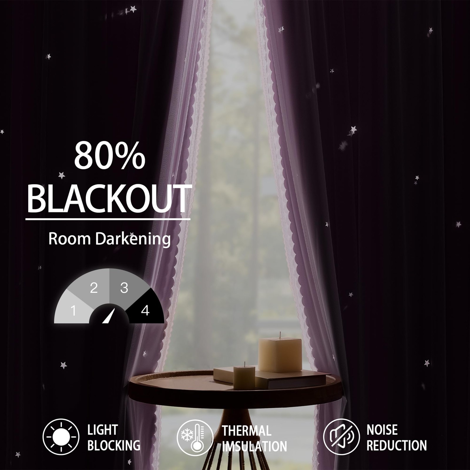 Light Purple Curtains for Bedroom, Girls Room Blackout Curtains, Kids Room Da…