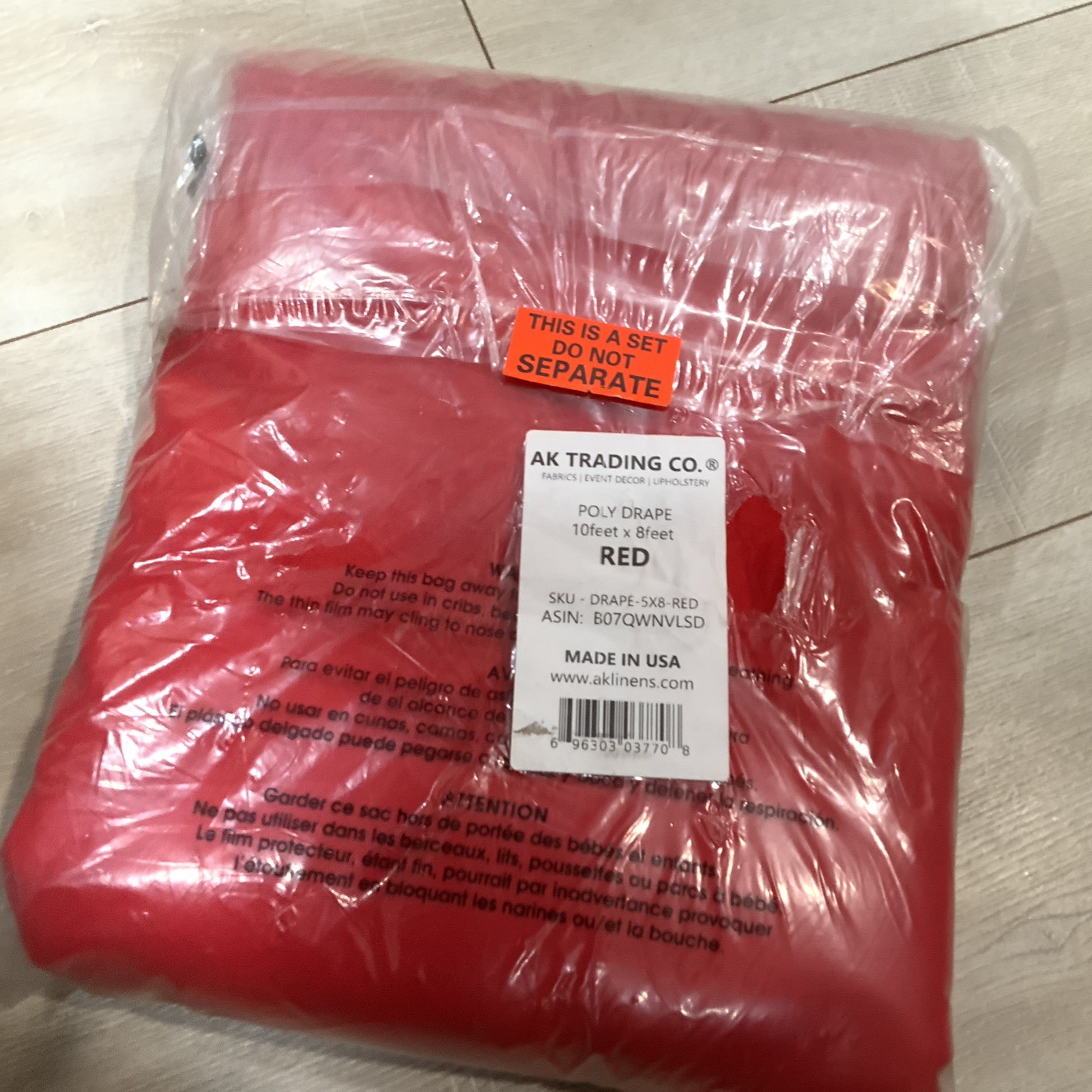 AK TRADING CO. 10 feet x 8 Polyester Backdrop Drapes Curtains Panels/Set RED