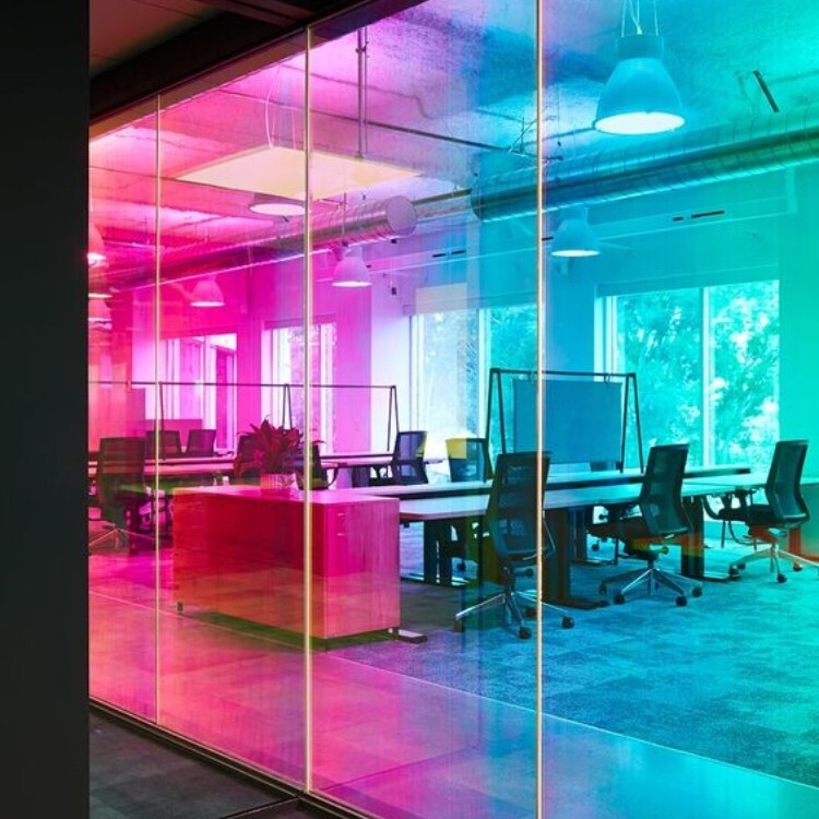 Rainbow Red Blue Window Tint Colorful Sticker Film Home Glass Privacy Decorative