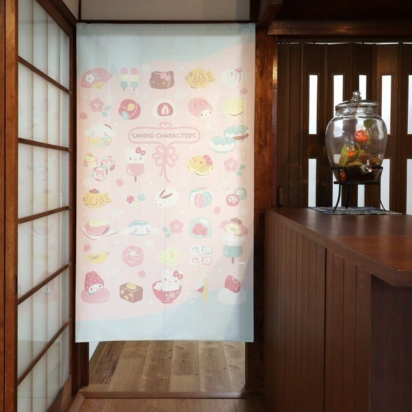 JP Made Sanrio x Traditional Japanese Sweets Curtain Hello Kitty Home Decor Gift