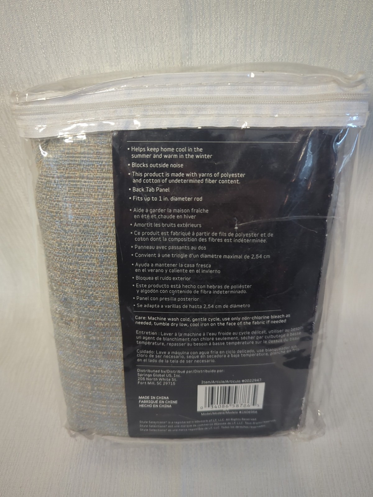 *NEW* Style Selections Roberta 84″ Blue Thermal Black Curtains #0022947