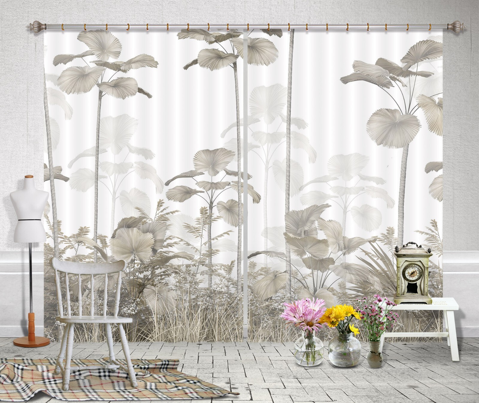 3D Retro Trees Grass A6262 Photo Curtain Window Blockout Fabric Amy 2024