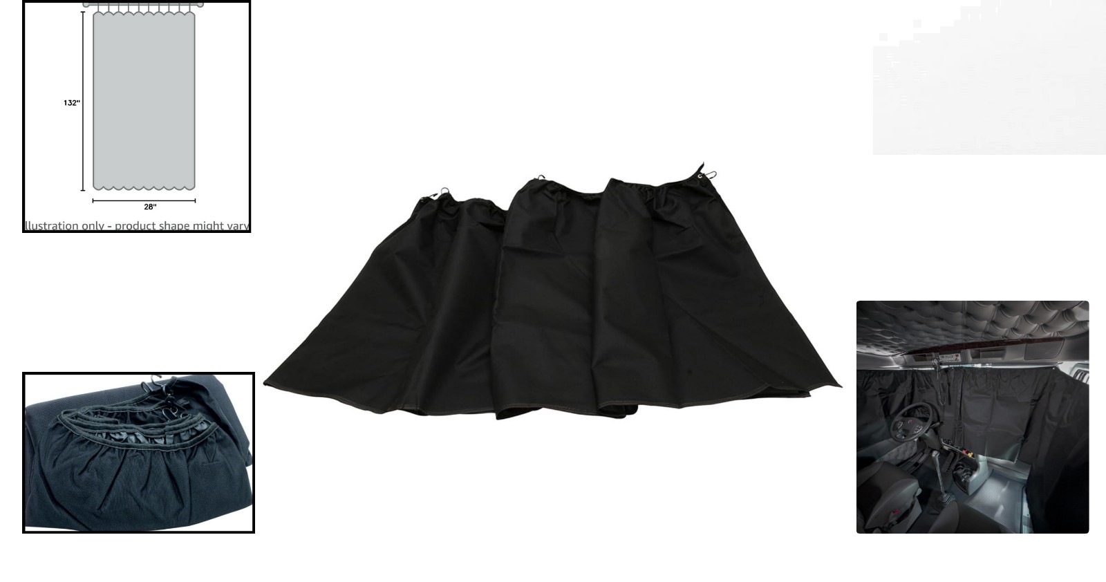 Water-Resistant 28″ x 11′ Universal Blackout Cab Curtain for Privacy & Comfort