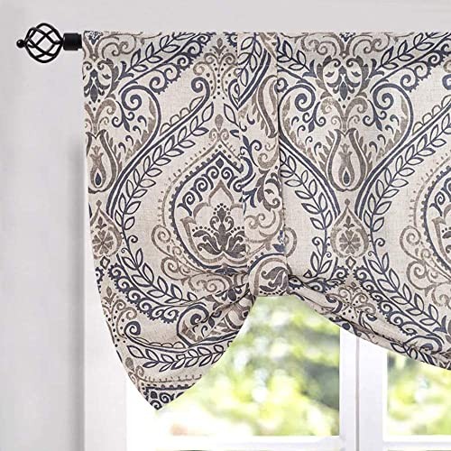 Floral Valance Curtain for Kitchen Windows 16 Inch 52″W x 16″L (Pack of 1)