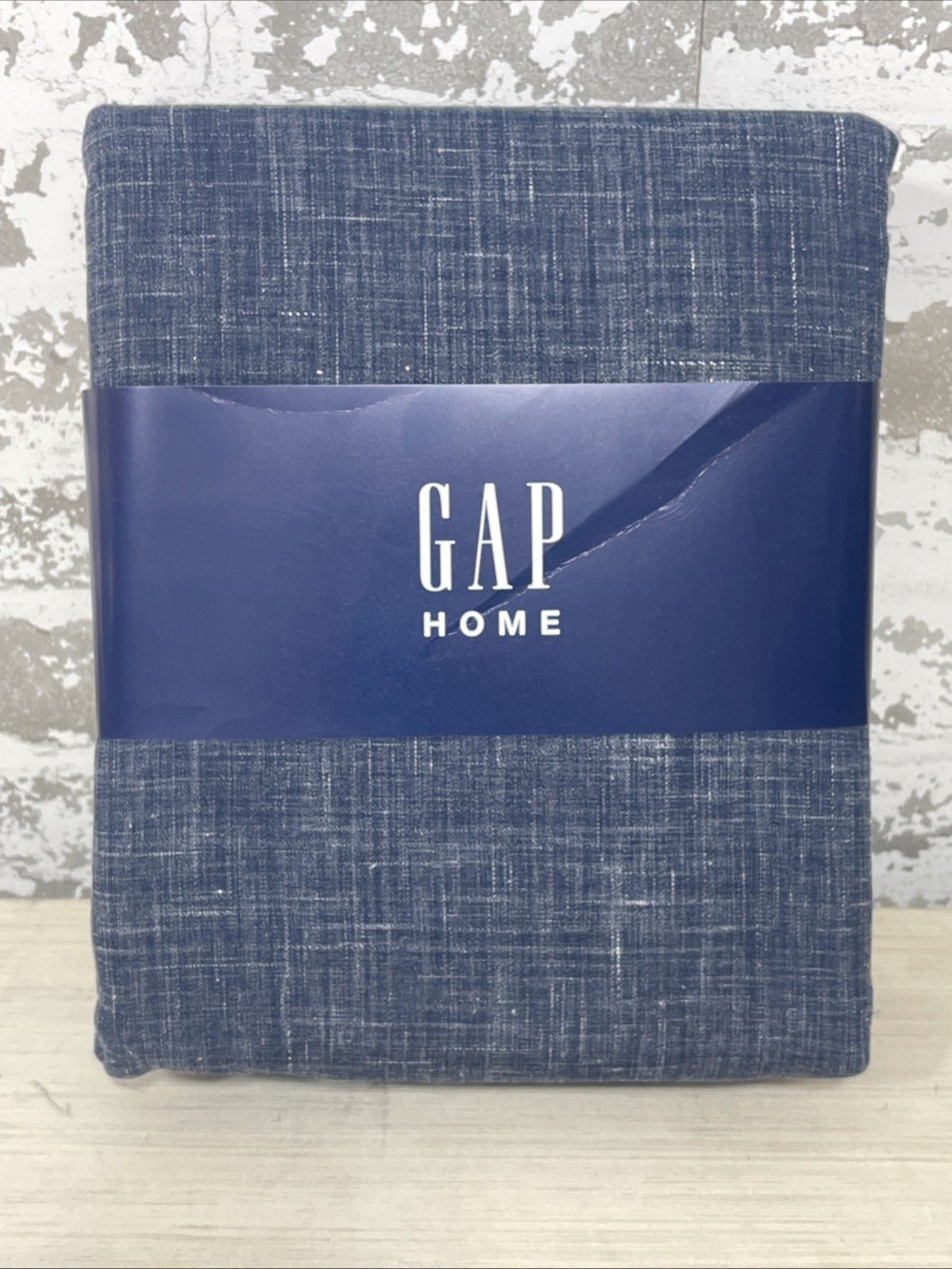 Gap Home Organic Cotton Window Curtain Pair, 48in x 63in Crosshatch Navy New