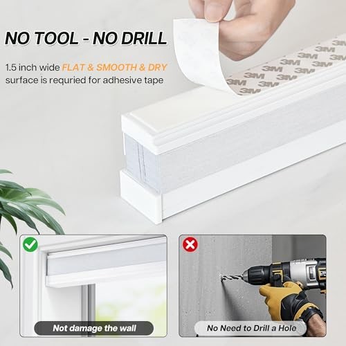 Cordless Cellular Blinds, No Drill Blackout 38″ W x 72″ H Blackout-white