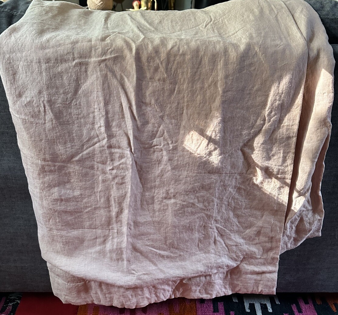 Pottery Barn Belgian Flax Linen 1 Single Drape Soft Lined 50×96” One Peach Blush