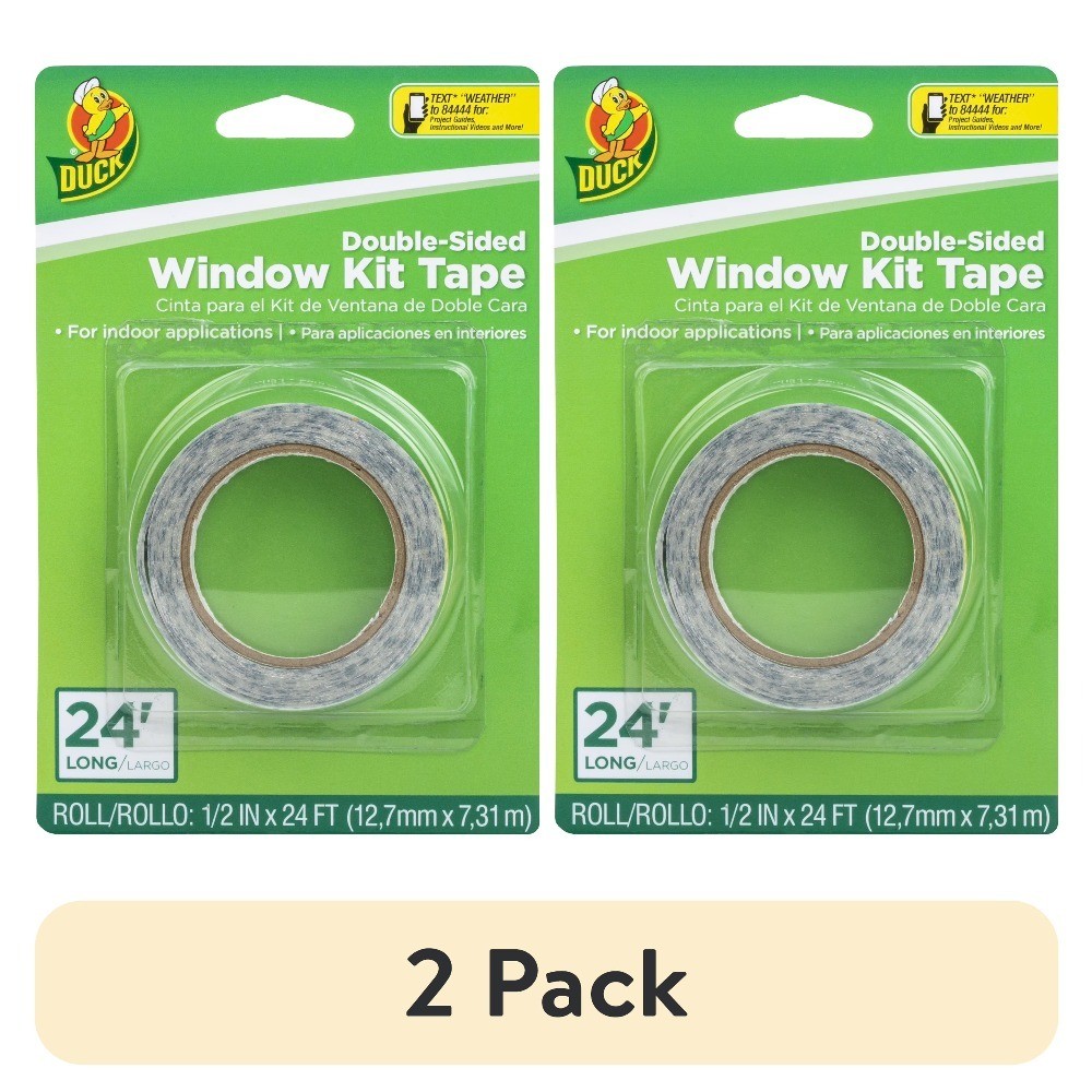 (2 pack) Clear Double-Sided Indoor Window Kit Tape, .25 in. x 24 ft.