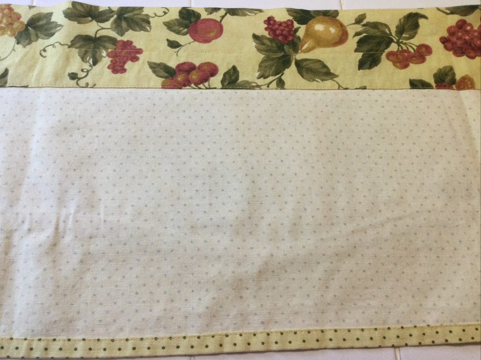 Waverly Garden Room Floral Manor Fruit Double Layer Valance 60×12″ Fruit/Dots