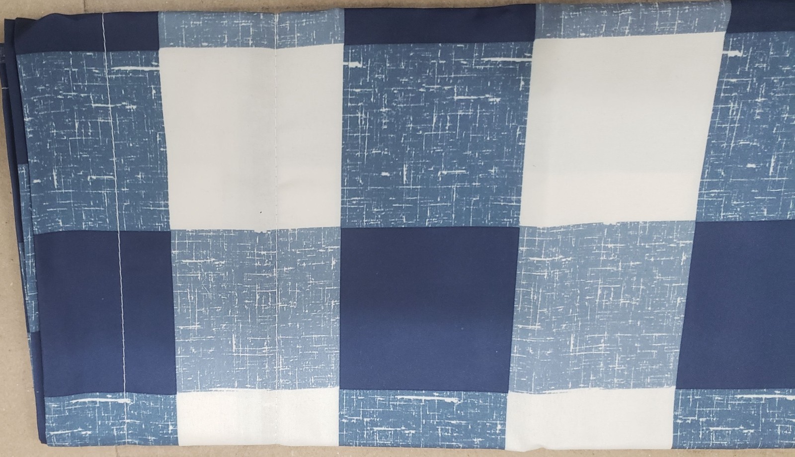 1 Fabric Printed Valance(18″x60″)(no tiers) BLUE & WHITE BUFFALO CHECK DESIGN,LK
