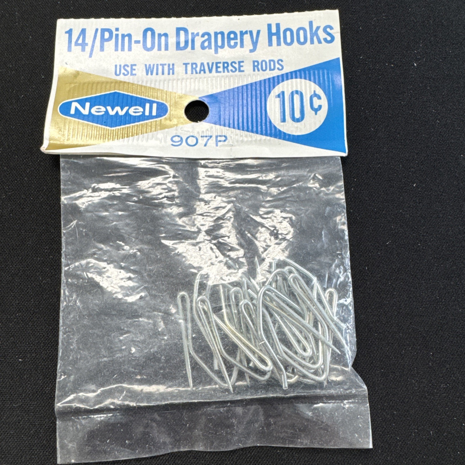 (14) Vtg 1” Slip On Steel Drapery Curtain Hooks Drop Pinch Pleat Drape