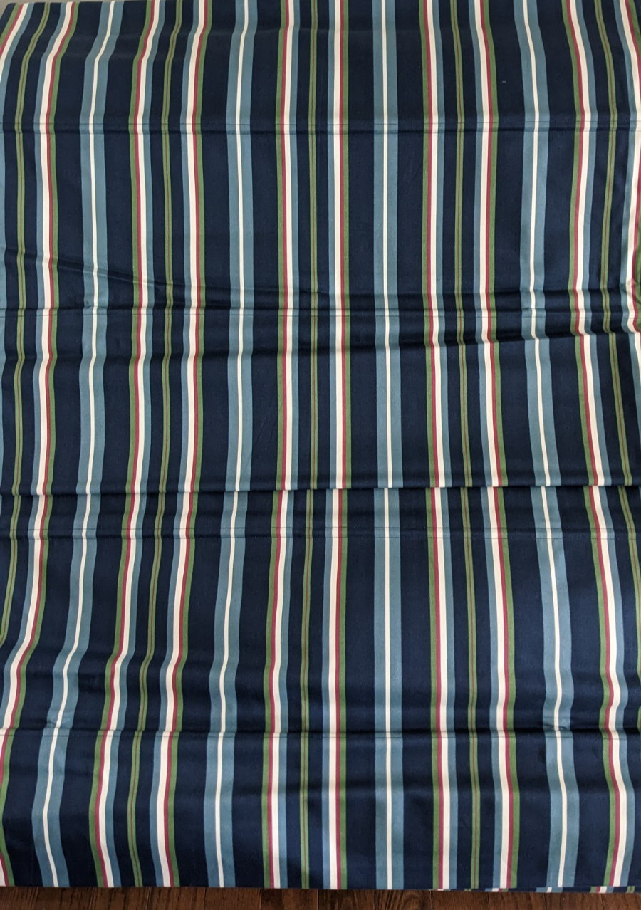 Spring Retracting Striped Roman Shade 34×72 Green Mountain Vista Blue, Green