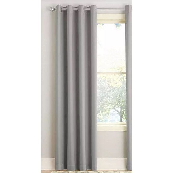 Curtain Panel 54″W x 84″L Gray Energy Efficient Silver Grommet Top Room Darkenin