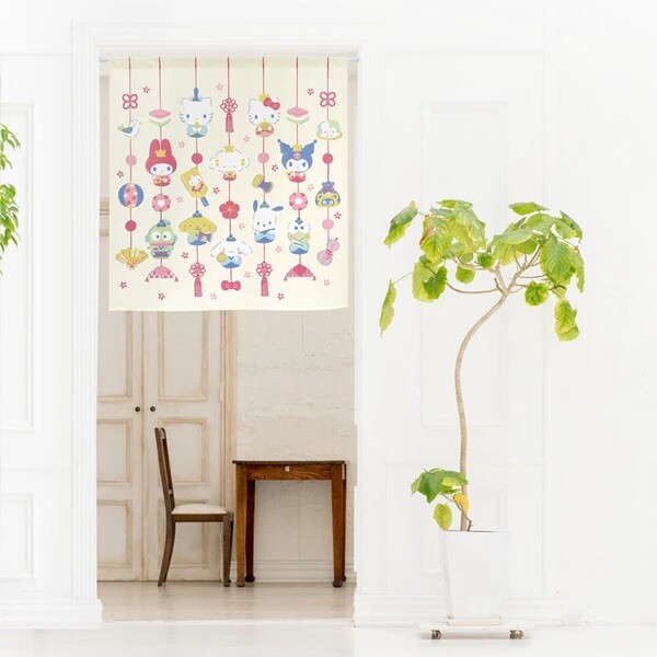 Sanrio Characters Noren Curtain JAPAN Made Kitty Cinnamoroll Housewarming Gift