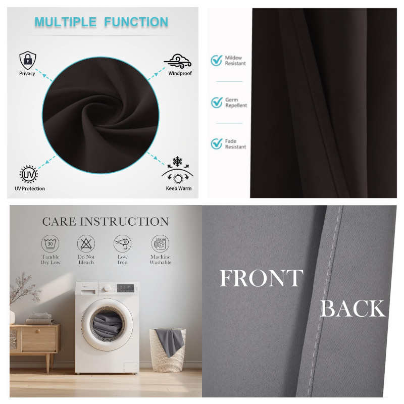 Thermal Outdoor Grommet Blackout Window Porch Curtain Panel K68 1 SET