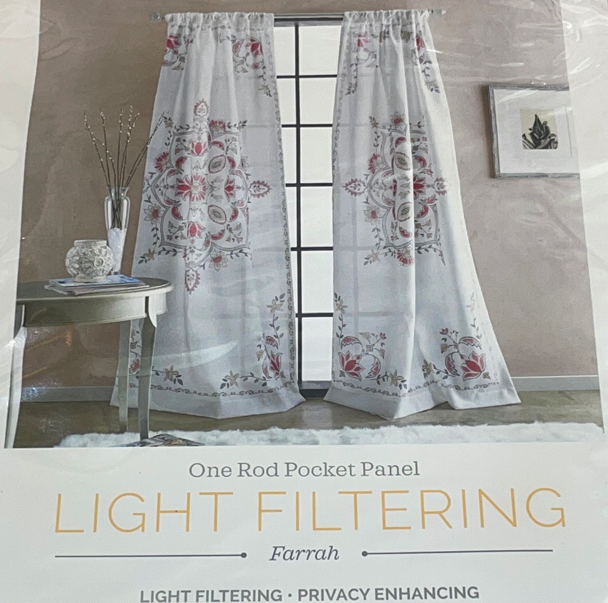 CHF Industries Farrah Panel 50″ x 95″ White Multi-Color Blush Rod Pocket